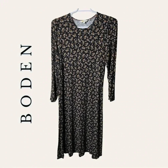 0335W. BODEN LONG SLEEVE MAXI DRESS SIZE 14R FLORAL PRINT - Picture 3 of 11